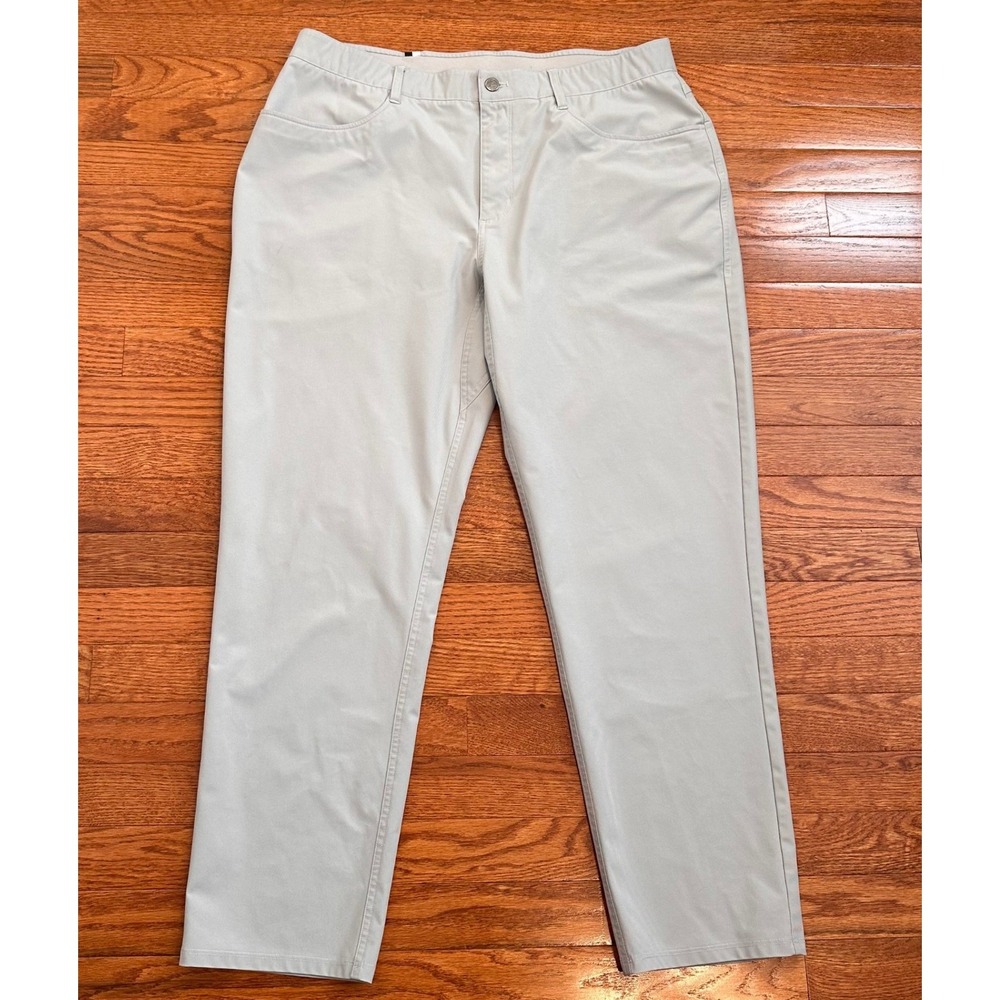 Rhoback Delta Performance Pants Mens 38x30 Ghost Gray Golf Stretch Chino Tech
